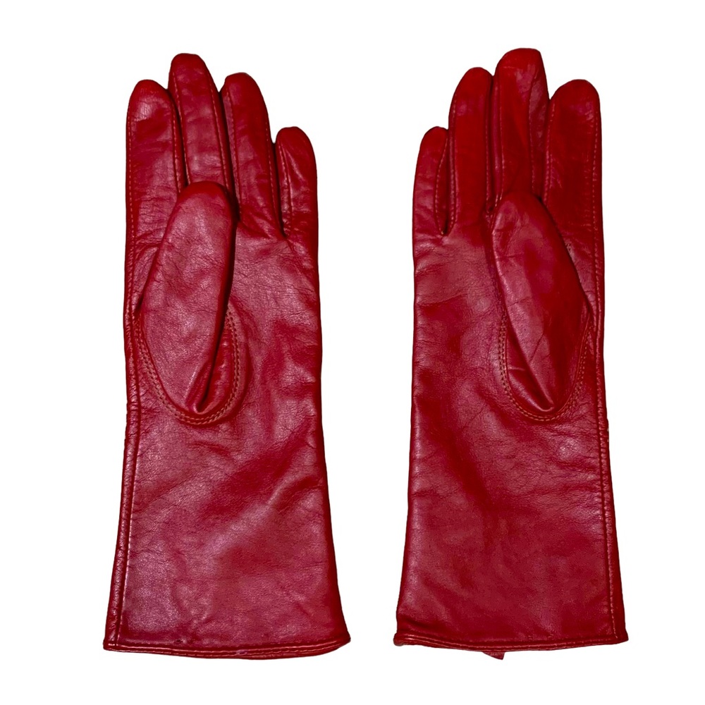 Echo Vintage Red Leather Gloves Size Small